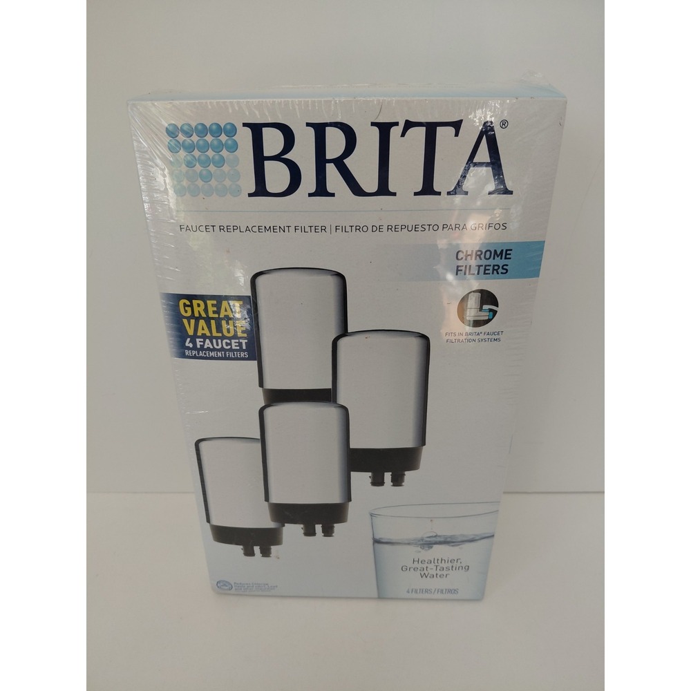 Brita Faucet Replacement Filters‎ 4-Pack FR-200 Chrome NEW SEALED